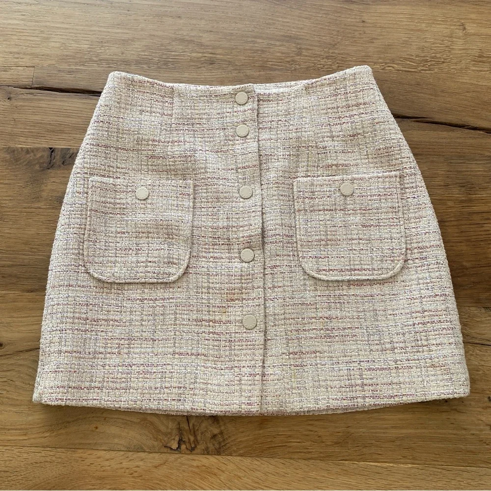Sandro Agatha Boucle Tweed A-Line Mini Skirt - Picture 3 of 9